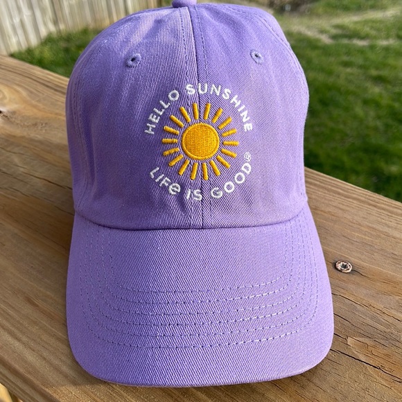 Purple Gold Baseball Cap Hello Sunshine 